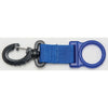 Blue scuba octo holder with clip and nylon strap for attaching regulator