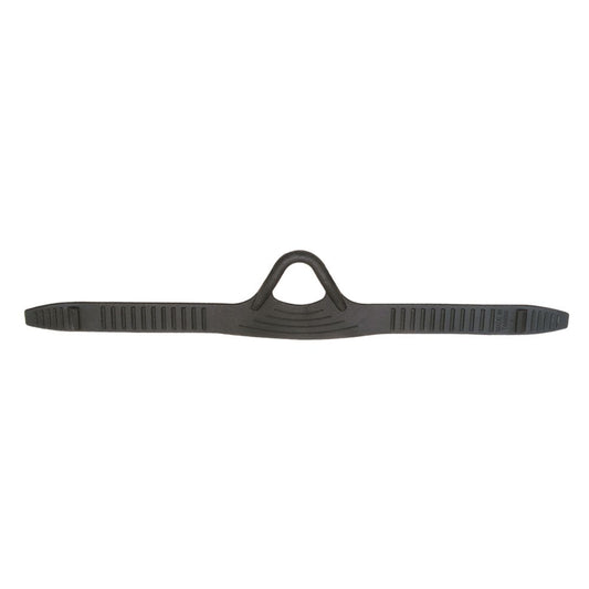 Black rubber comfort fin strap with ergonomic pull tab