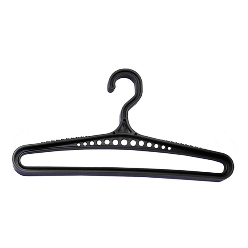 Black standard scuba gear hanger with ventilation holes – Innovative Scuba Concepts.
