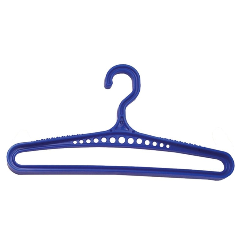 Blue standard scuba gear hanger with ventilation holes – Innovative Scuba Concepts.