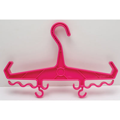 Pink multi-purpose scuba gear hanger with integrated accessory hooks – Innovative Scuba Concepts.