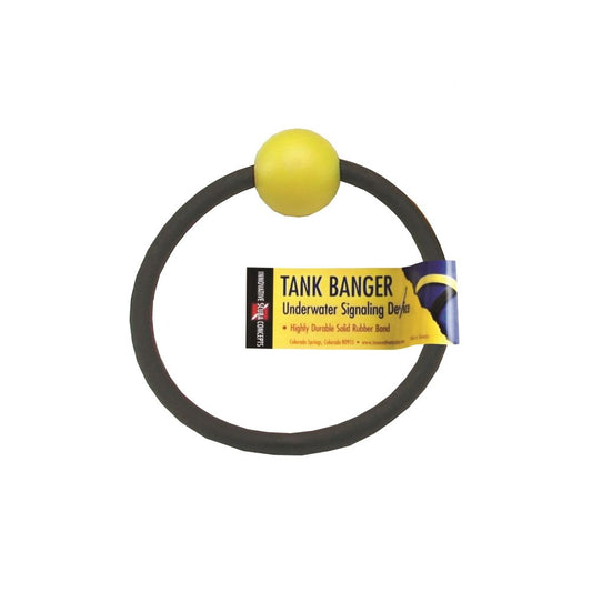 Tank Banger Underwater Signaling Device with yellow ball and gray ring - Innovative Scuba Concepts diving safety equipment