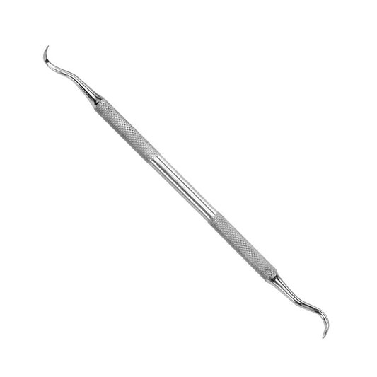 Stainless steel single-ended curved O-ring pick tool with textured grip handle by Innovative Scuba Concepts