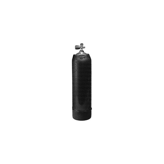 Black mesh scuba tank with valve - Innovative Scuba Concepts diving air tank equipment