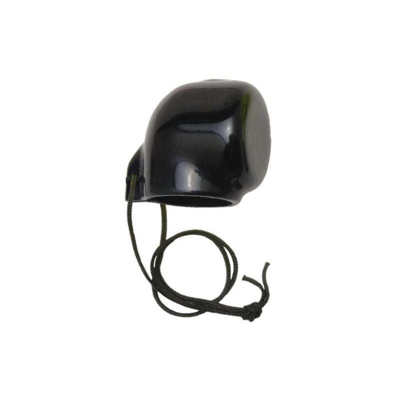 Innovative Scuba Concepts black scuba regulator dust cap with protective cover and black retainer lanyard