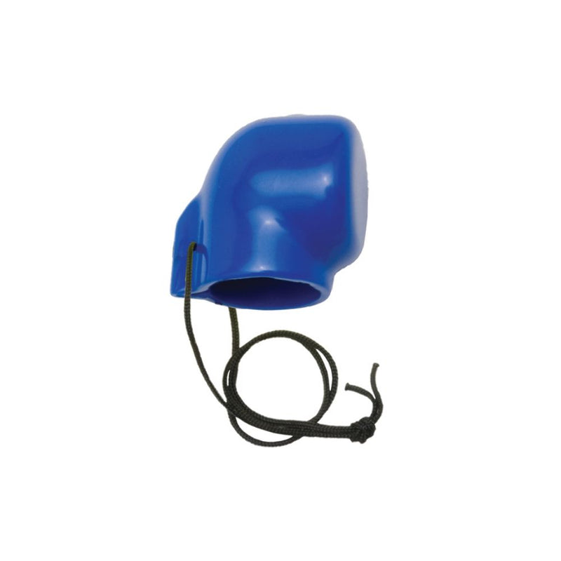 Innovative Scuba Concepts blue scuba regulator dust cap with protective cover and black retainer lanyard