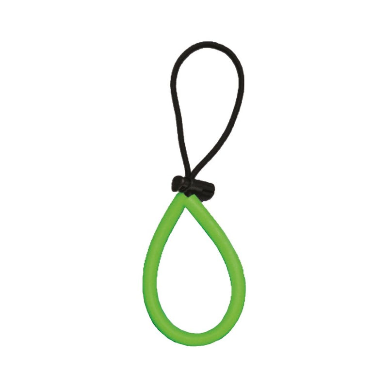 Innovative Scuba Concepts green scuba diving regulator mouthpiece with black lanyard attachment