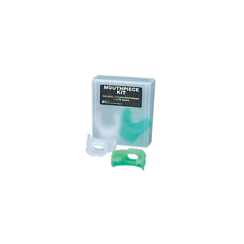 Innovative Scuba Concepts mouthpiece kit with clear packaging and green/teal mouthpiece