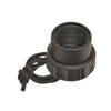 Innovative Scuba Concepts black threaded regulator mouthpiece adapter with lanyard attachment