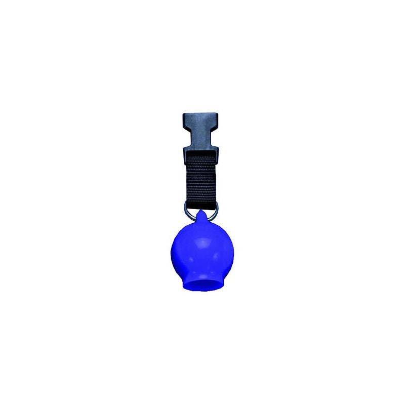 Innovative Scuba Concepts blue retractor with black webbing strap and release buckle for diving accessories