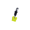 Innovative Scuba Concepts yellow diving accessory retractor with black coiled lanyard and carabiner clip