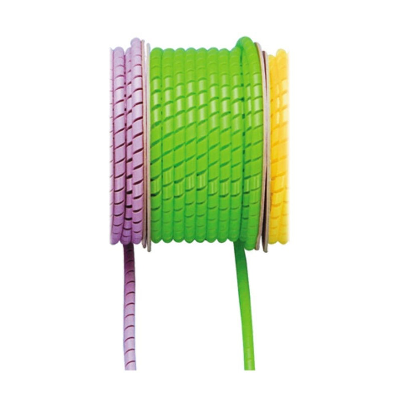 Purple, green, and yellow diving equipment straps wound on spools - Innovative Scuba Concepts