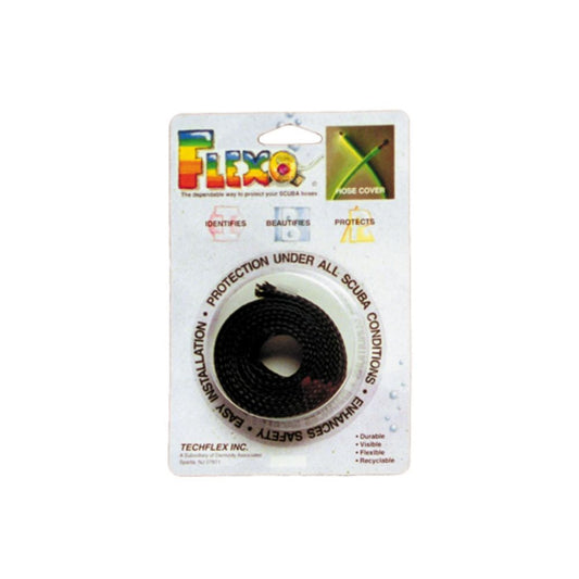 Innovative Scuba Concepts FlexO black hose cover protection sleeve in retail packaging