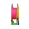 Multiple FlexO hose protection sleeves displayed on spools showing pink and yellow colors