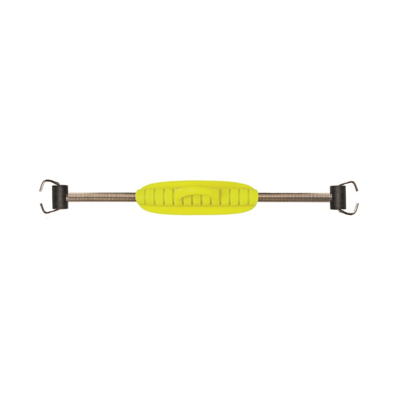 Innovative Scuba Concepts Grip Tight Spring Fin Strap - Yellow/lime green with textured grip handle, stainless steel springs and metal clips