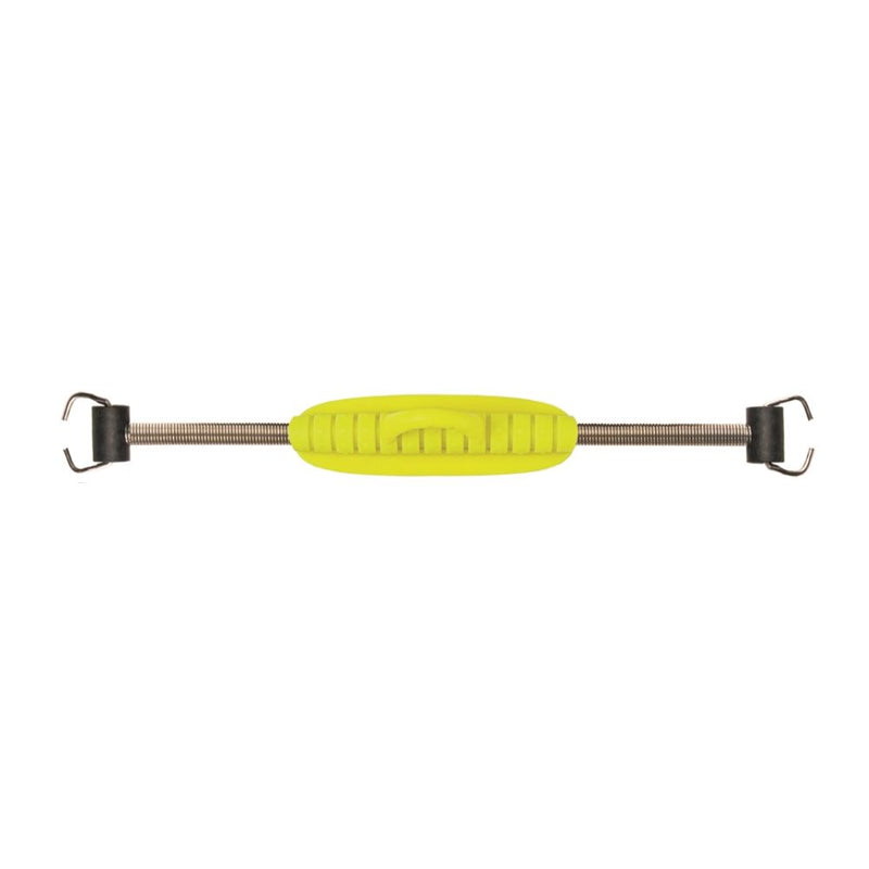 Innovative Scuba Concepts Grip Tight Spring Fin Strap - Yellow/lime green with textured grip handle, stainless steel springs and metal clips