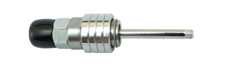 Threaded valve insertion tool with black tip for installing scuba tank valve stems