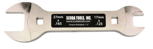 Scuba Tools 27mm and 17mm dual-end wrench torque multiplier tool