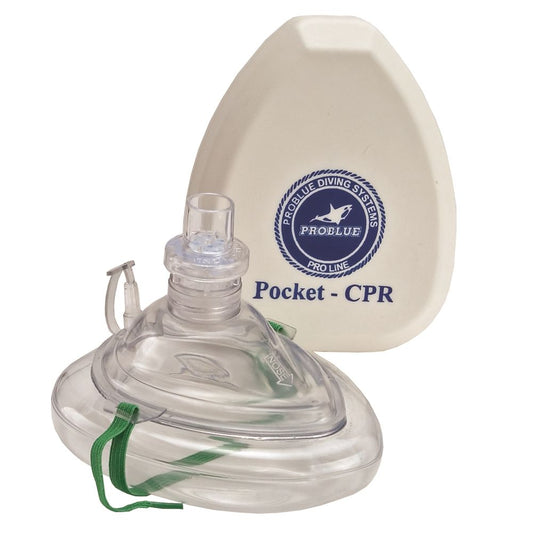 ProBlue Pocket CPR emergency resuscitation mask in carrying case
