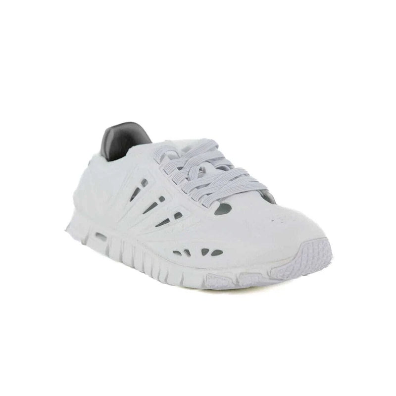 Crosskix APX Glacier white sneaker with ventilation holes and textured sole, displayed at three-quarter angle