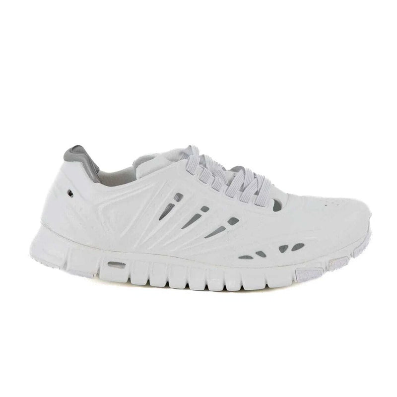 Crosskix APX Glacier white performance shoe featuring breathable perforations and athletic sole design, side view