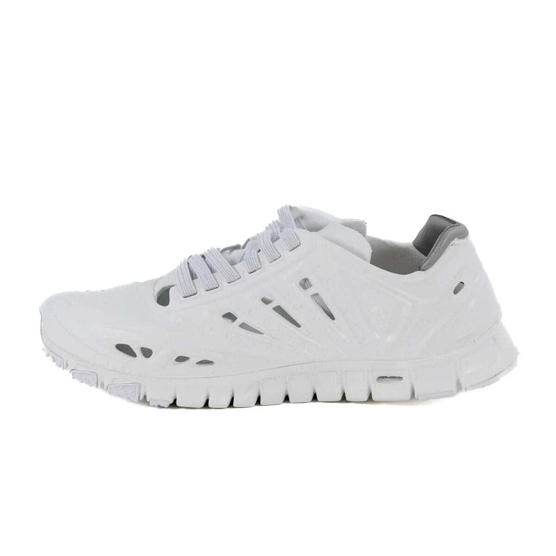Crosskix APX Glacier white athletic shoe with perforated design and lace-up closure, shown from side profile view