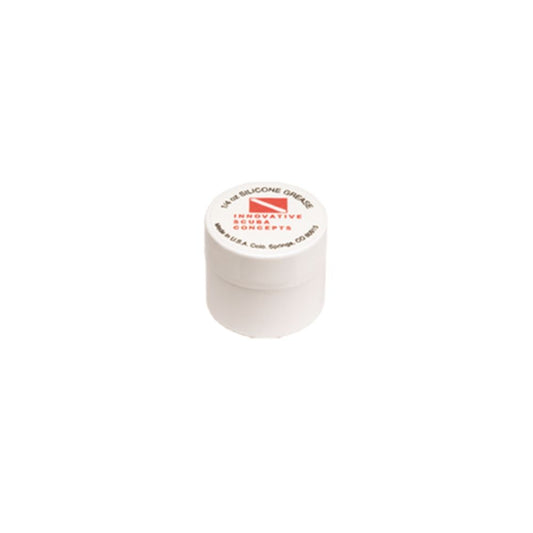 Innovative Scuba Concepts silicone grease jar with white lid - O-ring lubricant for scuba diving equipment