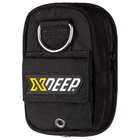 XDEEP Spare Mask Utility Pouch for Backmount – compact black nylon pouch designed for storing spare masks and small dive accessories