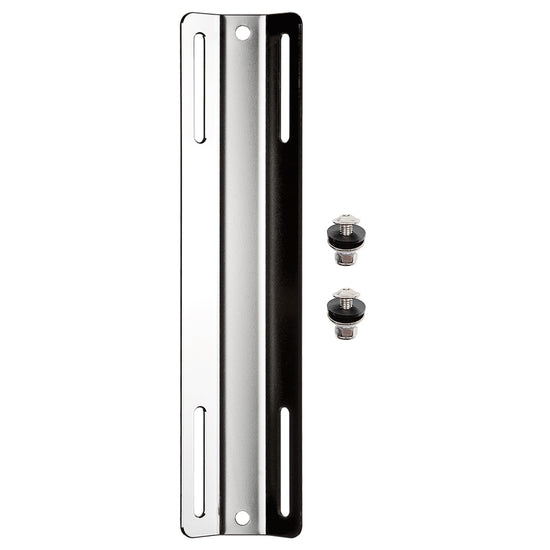 XDEEP Stainless Steel Single Tank Adapter – heavy-duty stainless plate with mounting slots, designed for securing single cylinders to BCD backplates
