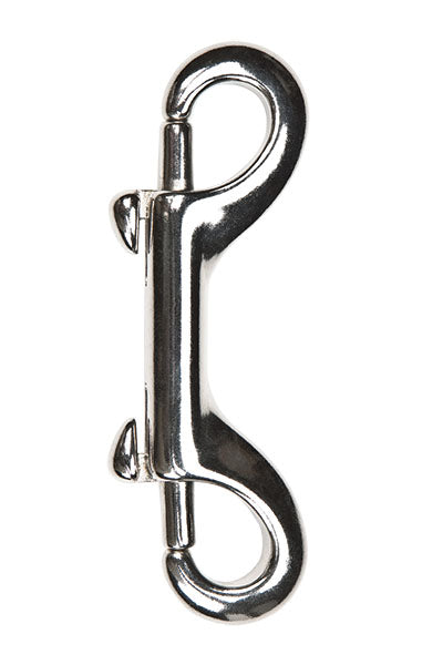 XDEEP standard single-ended bolt snap hook, stainless steel, side view.