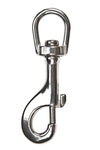XDEEP single-ended standard bolt snap hook, stainless steel, side view.