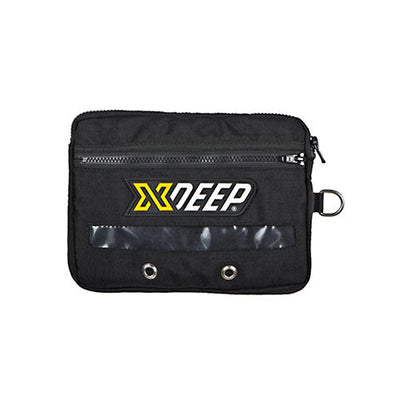 XDEEP Standard Non-Expandable Cargo Pouch – compact black utility pouch with zipper closure, designed for sidemount or backmount harness mounting