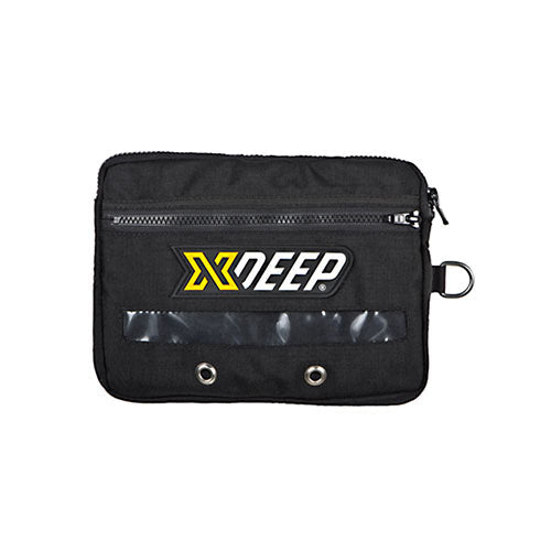 XDEEP Standard Non-Expandable Cargo Pouch – compact black utility pouch with zipper closure, designed for sidemount or backmount harness mounting