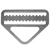 XDEEP Triangle Serrated D-Ring – stainless steel serrated triangular ring designed for secure gear attachment on Stealth sidemount systems