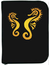 Scuba diving logbook with black cover featuring golden seahorse design - Innovate Scuba Concepts