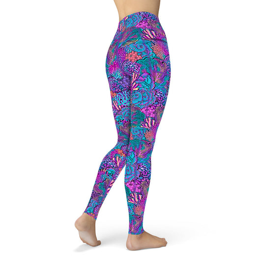 Coral Kaleidoscope Leggings