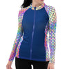 Eco-friendly Full Zip Up Psychedelic Mermaid Rash Guard