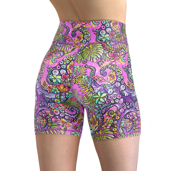 Eco-friendly Octofloral Splatterparty Shorts