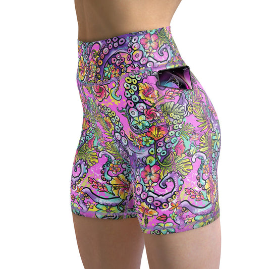 Eco-friendly Octofloral Splatterparty Shorts