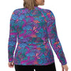 Plus Size Eco-Friendly Coral Kaleidoscope Rash Guard