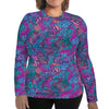 Plus Size Eco-Friendly Coral Kaleidoscope Rash Guard