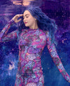 Eco-Friendly Coral Kaleidoscope Contour Rash Guard