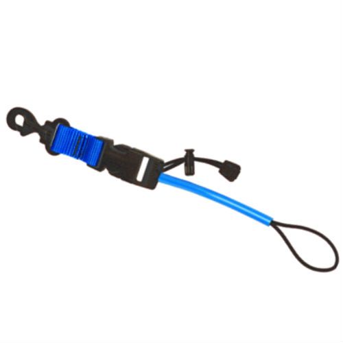 Innovate Scuba Concepts plastic spring swivel console lanyard with blue webbing section and black plastic snap hook