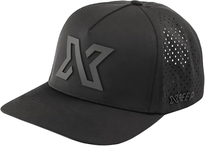 XDEEP black baseball cap, front view.