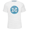 XDEEP black T-shirt with Japanese waves design, unisex straight cut, size XS, front view.