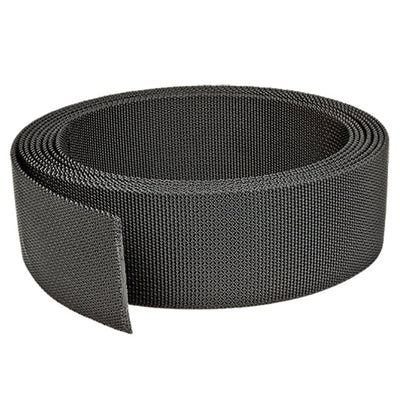 XDEEP hard webbing for harness in all XDEEP back-mounted BCDs, used for Stealth’s waist strap, front view.