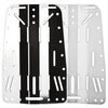 XDEEP Classic Old School Aluminum Backplate – lightweight CNC-machined aluminum plate with harness slots and smooth matte finish