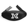 XDEEP quick adjust neoprene scuba mask strap with logo, black, front view.